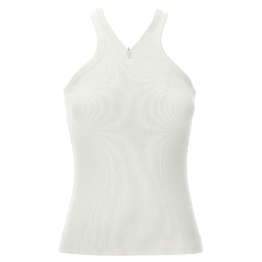 Courrèges White Cotton Tank Women's Tops